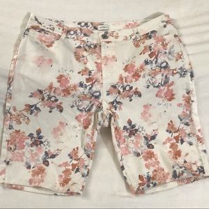 J.Jill denim floral shorts size 14